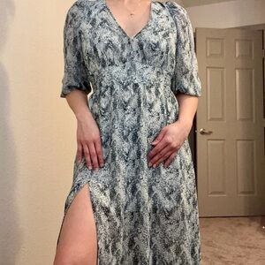 Buddy Love Blue and Gray Maxi Dress